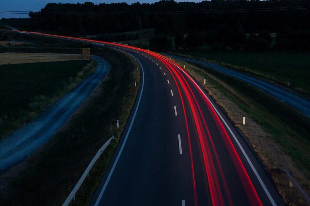 taillights, night, traffic, cars, tracer, headlights, long exposure, move, road, highway, brake lights, red, vehicles